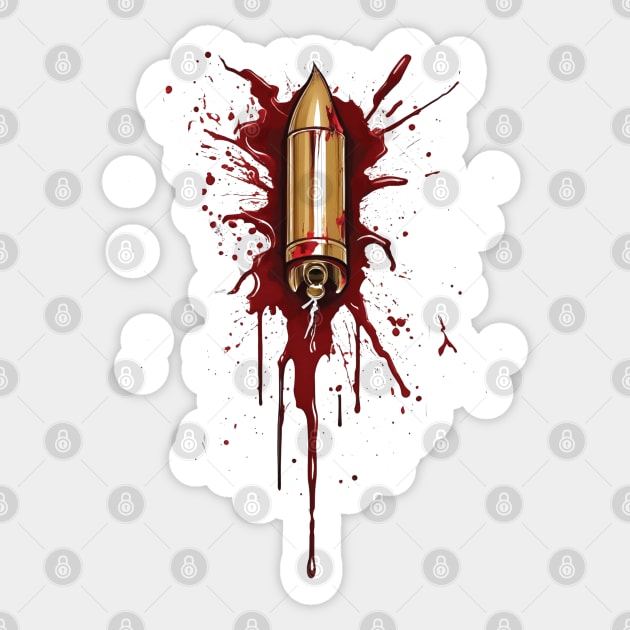 Bloody Bullet Wound Sticker by mdr design